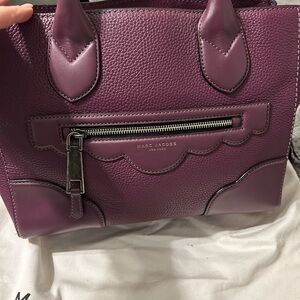 Marc Jacobs Purple Shoulder Bag with Textured Leather and Structured Shape